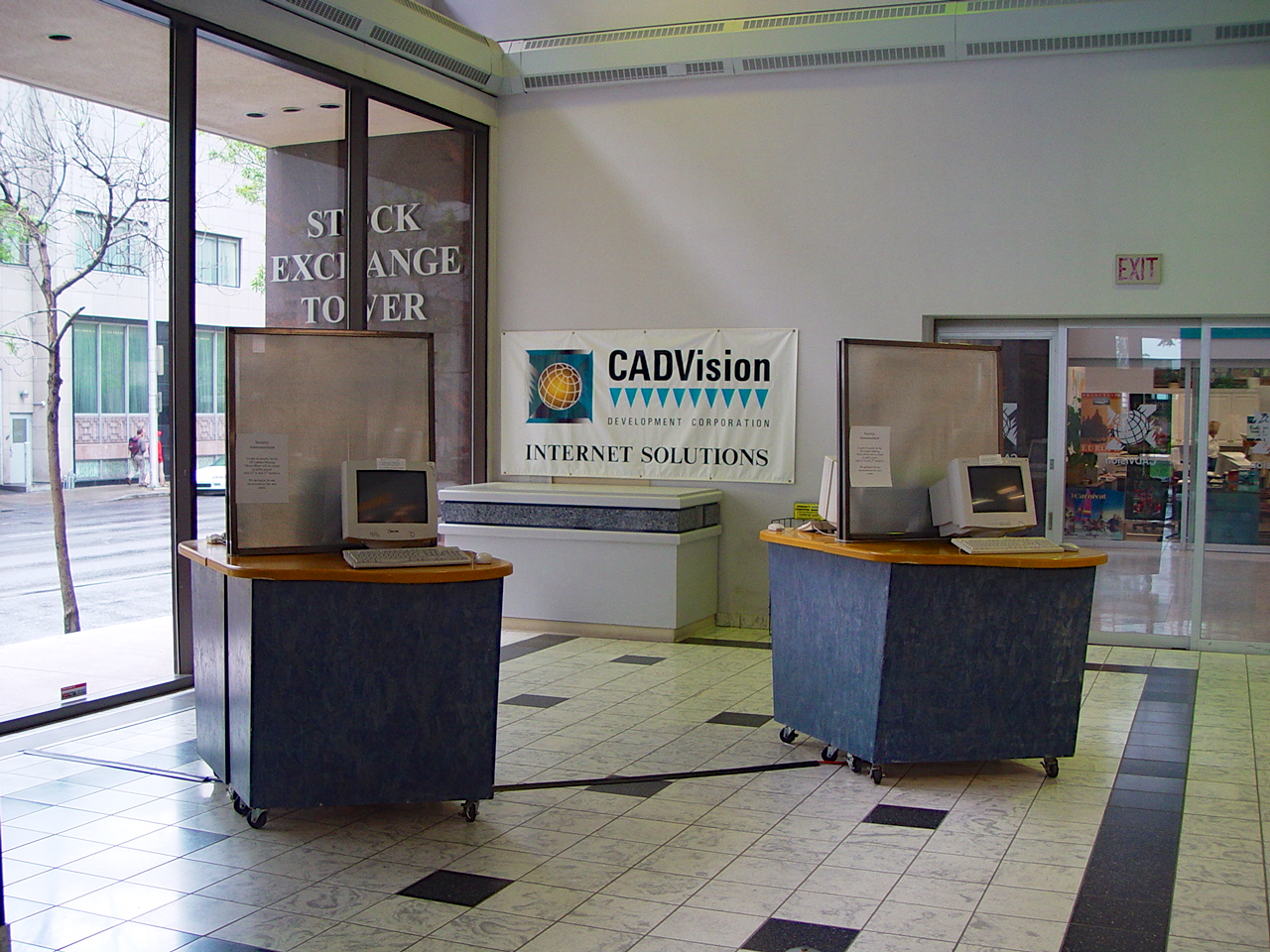 Public internet terminals — Stock Exchange Tower lobby