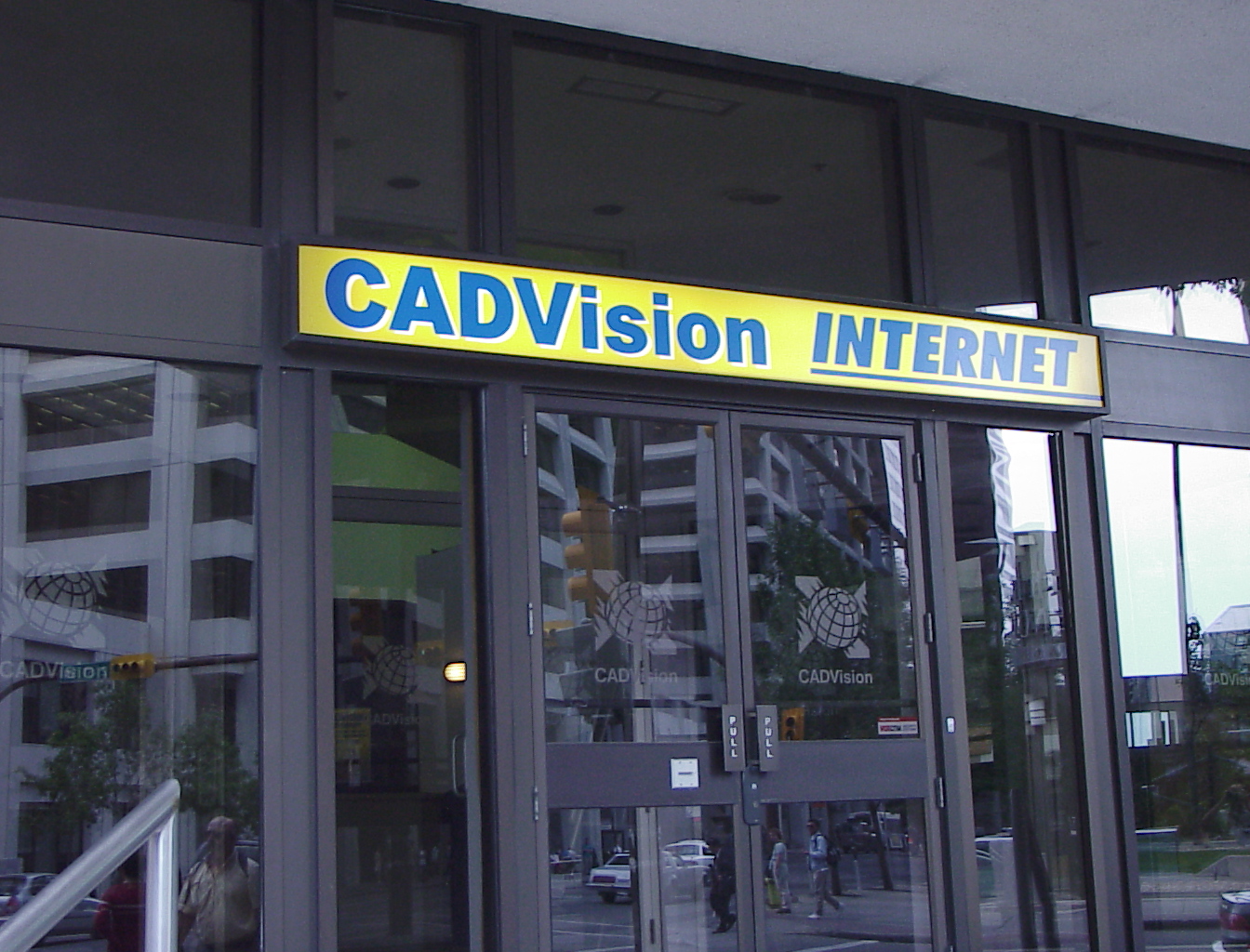 The CADVision Internet storefront sign